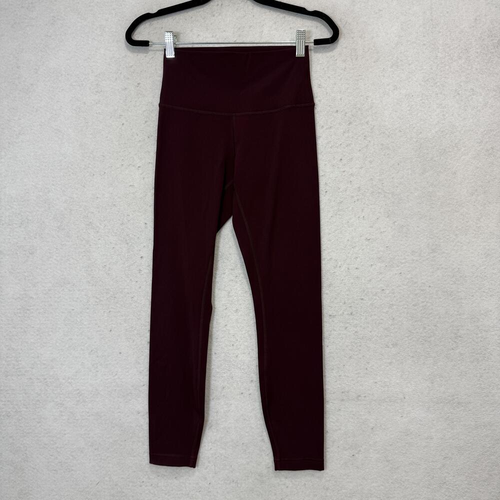 Lululemon Leggings Womens 4 Red High Rise Ankle Yoga Pants Athletic Stretch